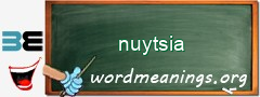 WordMeaning blackboard for nuytsia